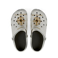 Pexlerian Gold Compass EVA Foam Clogs — White Waterproof Slip-On