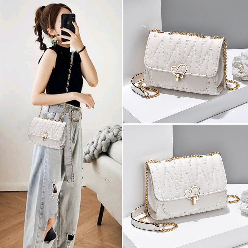 Heart-Lock Mini Crossbody Bag