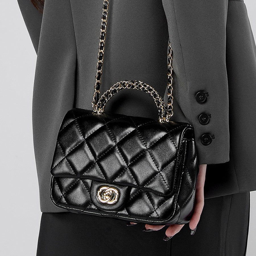 Quilted Leather Chain Handbag