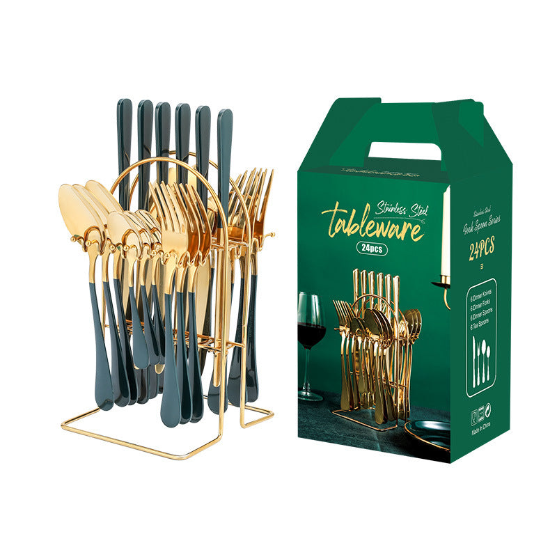 24-Piece Cutlery Set with Display Rack