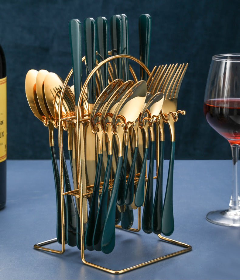 24-Piece Cutlery Set with Display Rack