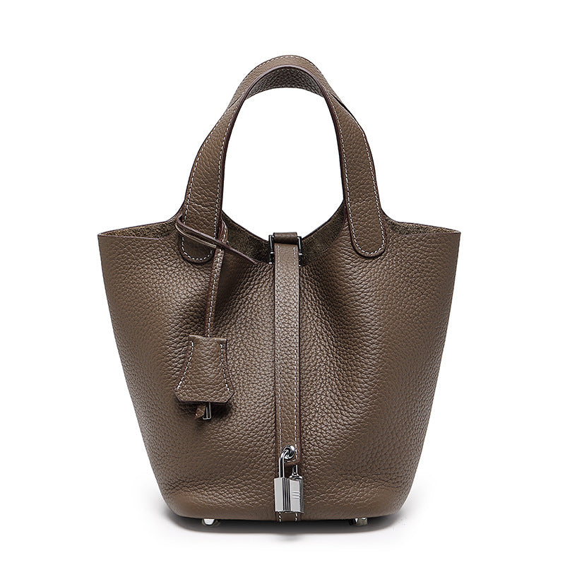 Top-Grain Cowhide Bucket Bag