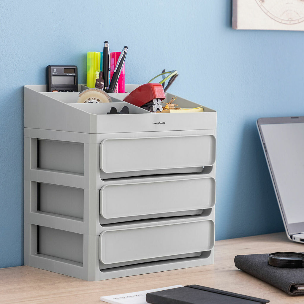 Make-Up Organiser with 3 Drawers & 9 Compartments