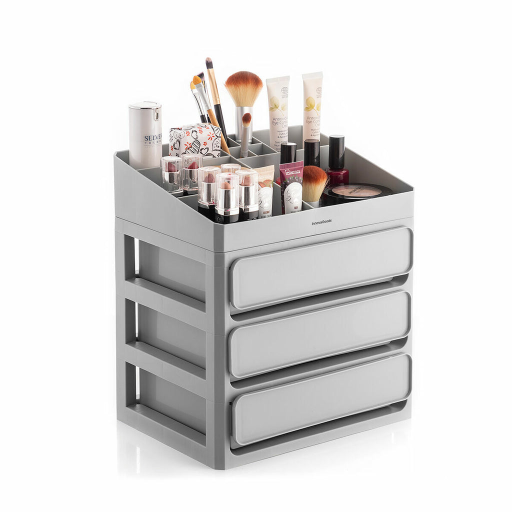 Make-Up Organiser with 3 Drawers & 9 Compartments