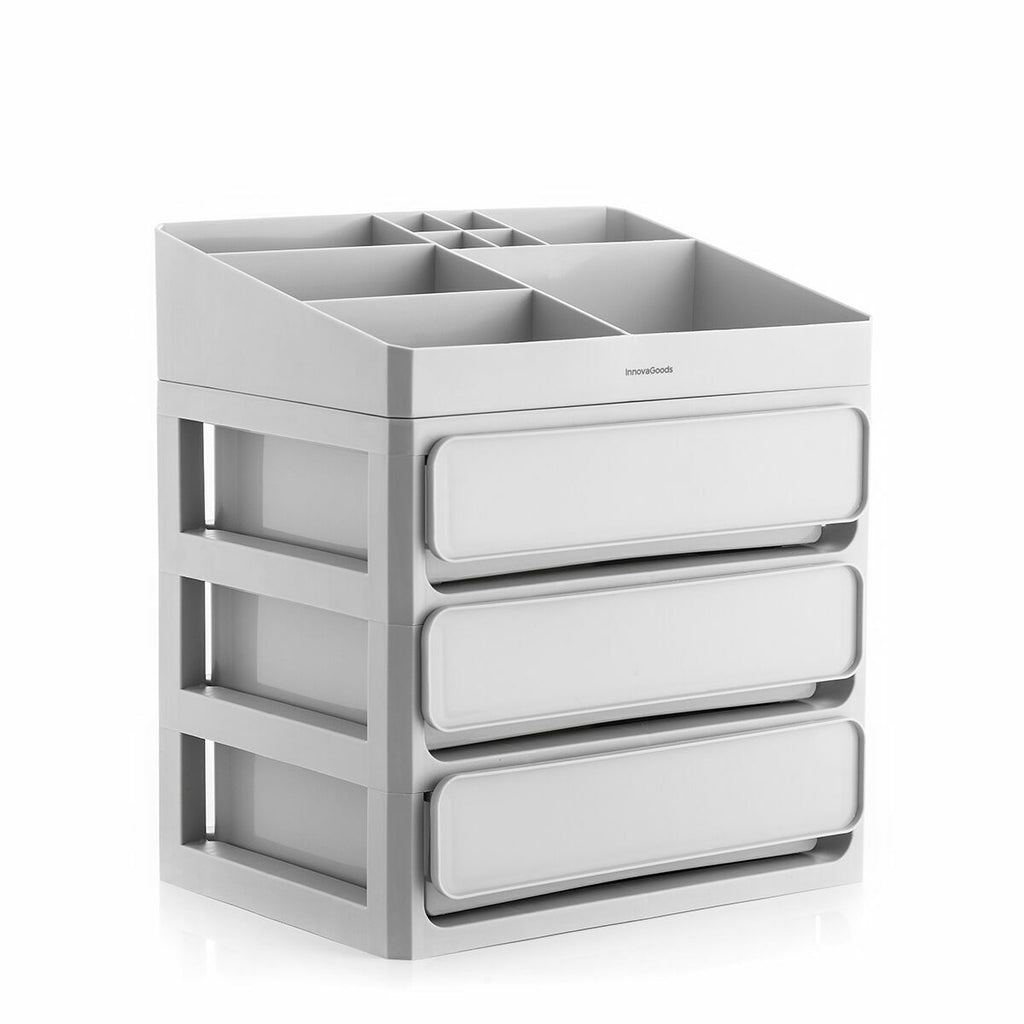 Make-Up Organiser with 3 Drawers & 9 Compartments