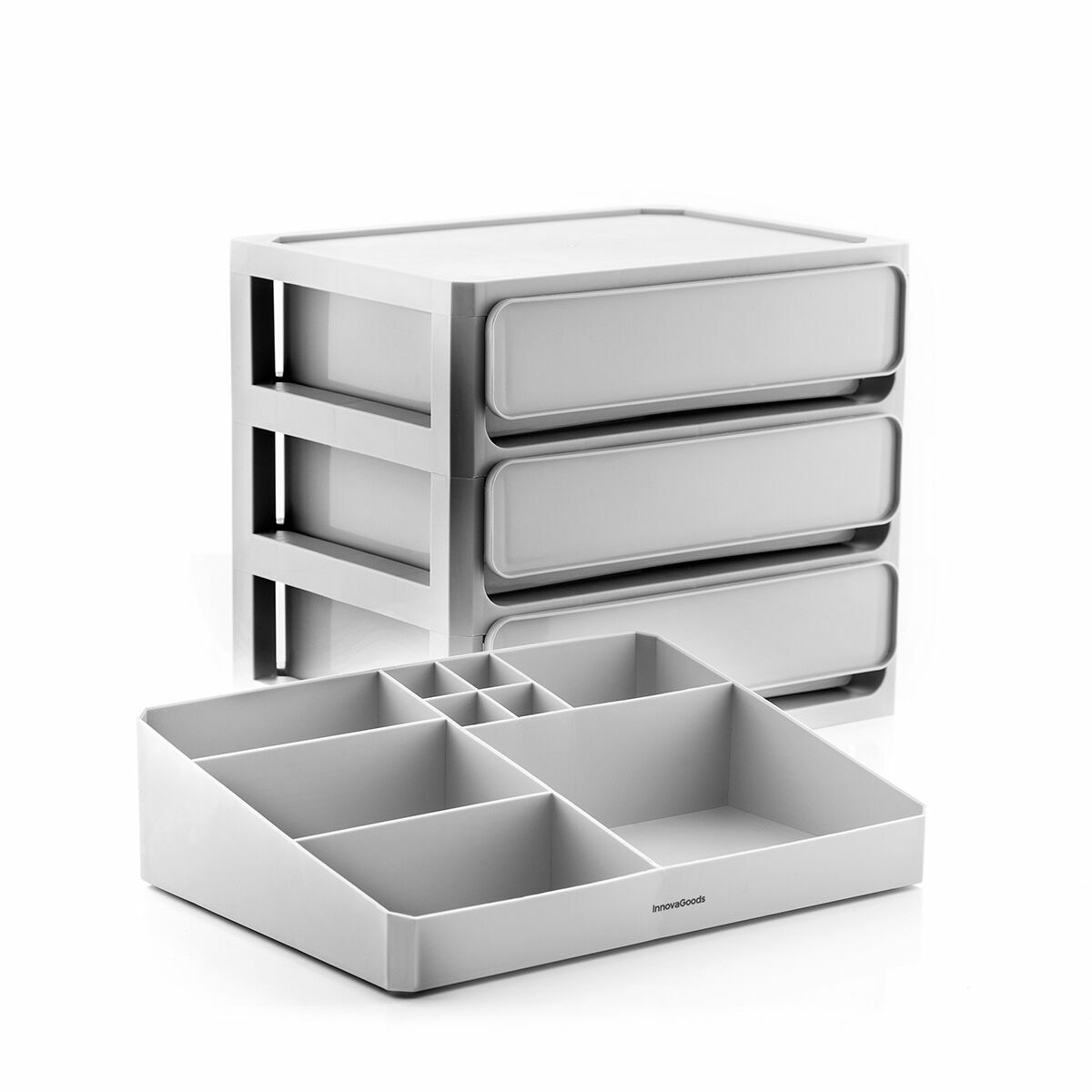 Make-Up Organiser with 3 Drawers & 9 Compartments
