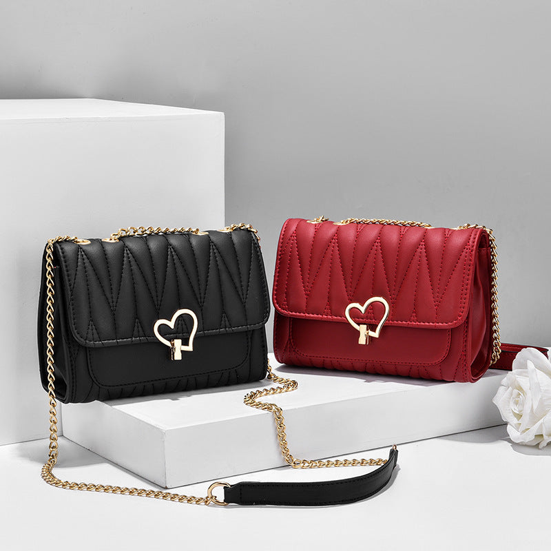 Heart-Lock Mini Crossbody Bag