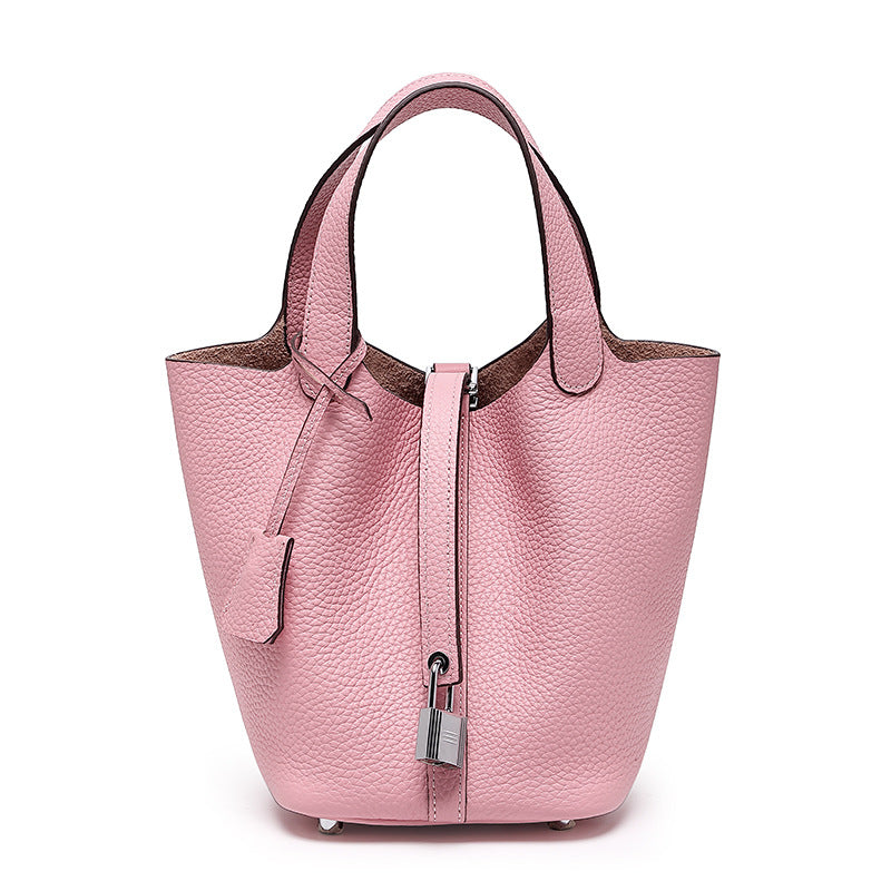 Top-Grain Cowhide Bucket Bag