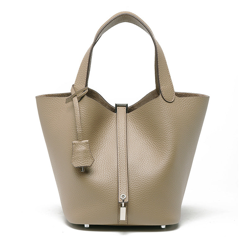 Top-Grain Cowhide Bucket Bag