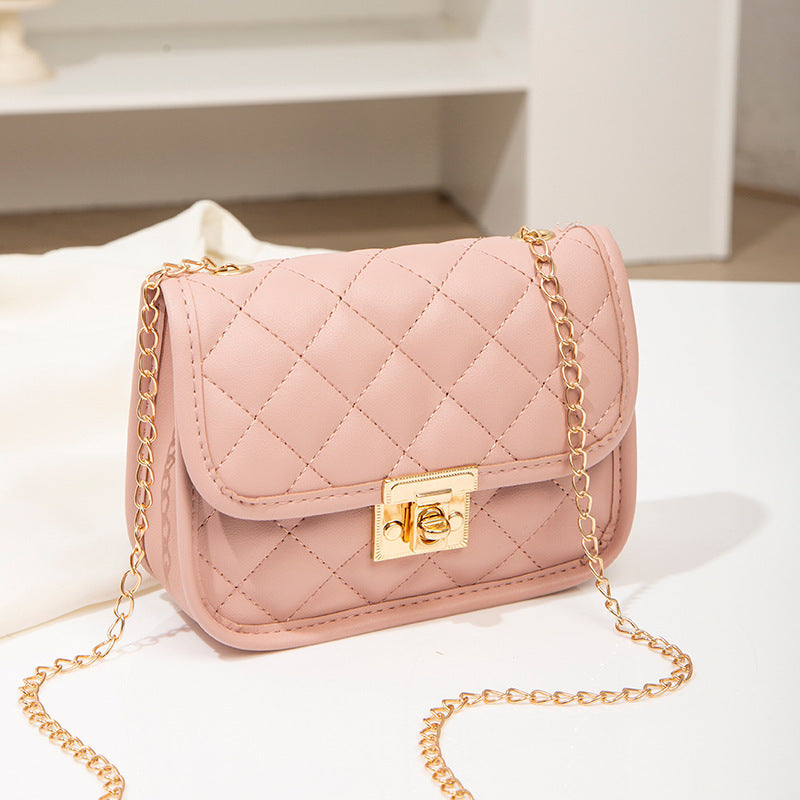 Diamond-Grid Mini Crossbody Bag