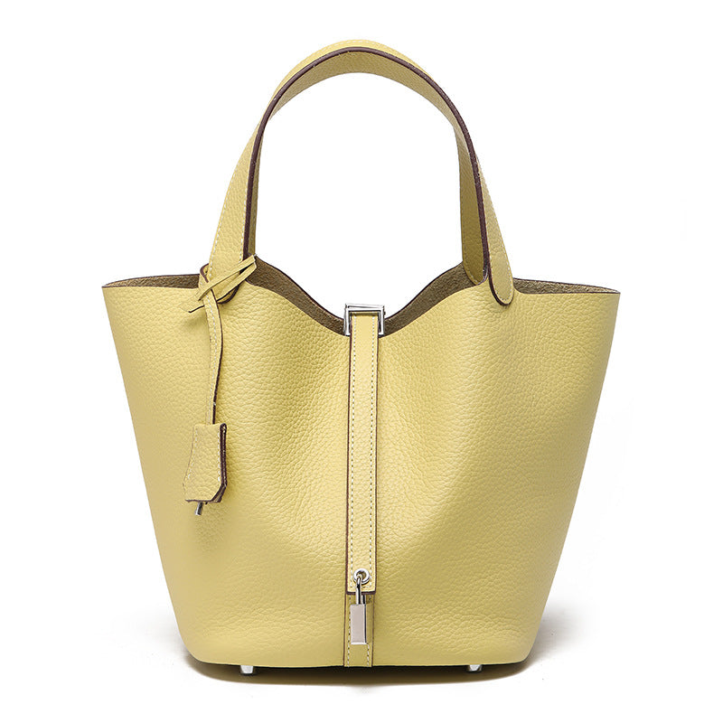 Top-Grain Cowhide Bucket Bag