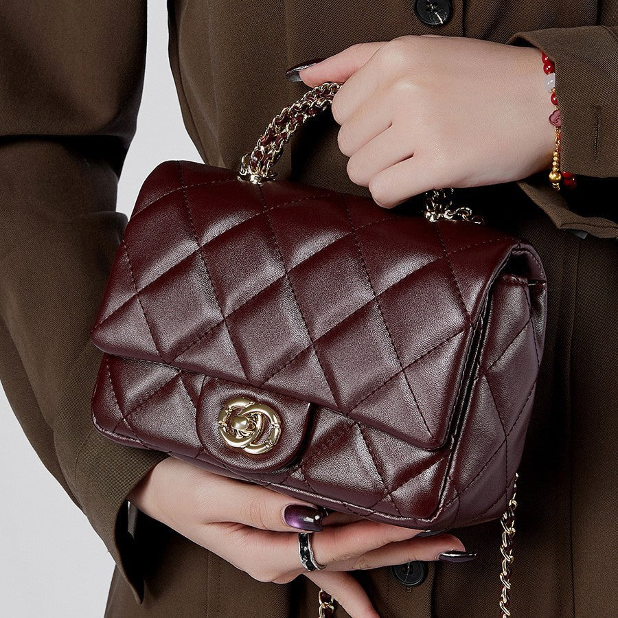 Quilted Leather Chain Handbag