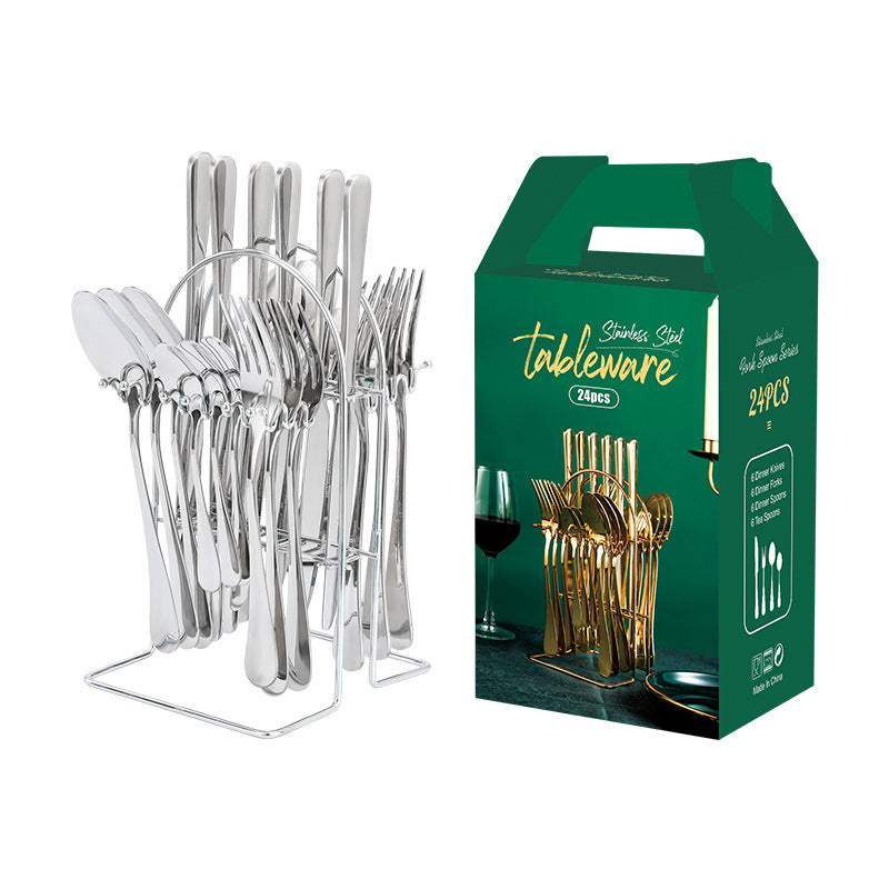 24-Piece Cutlery Set with Display Rack