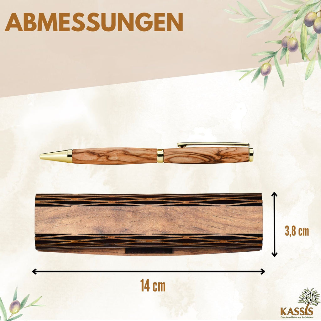 Olive Wood Ballpoint Pen with Wooden Gift Box