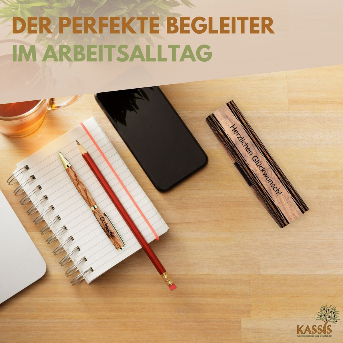 Olive Wood Ballpoint Pen with Wooden Gift Box