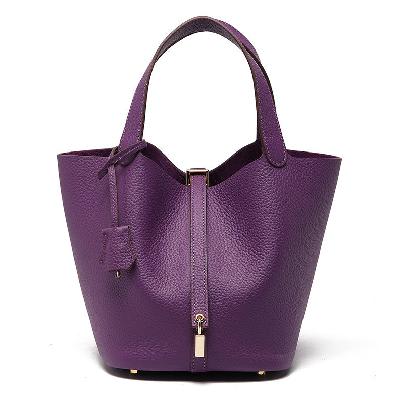 Top-Grain Cowhide Bucket Bag