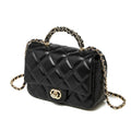 Quilted Leather Chain Handbag