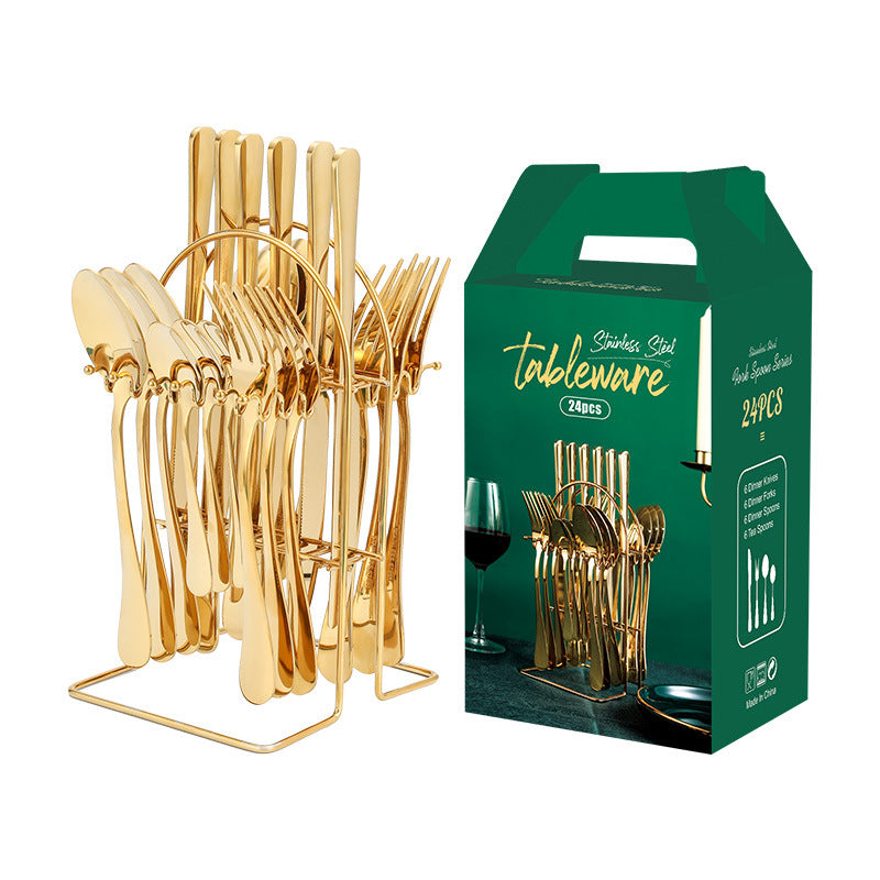24-Piece Cutlery Set with Display Rack