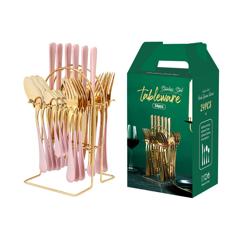 24-Piece Cutlery Set with Display Rack