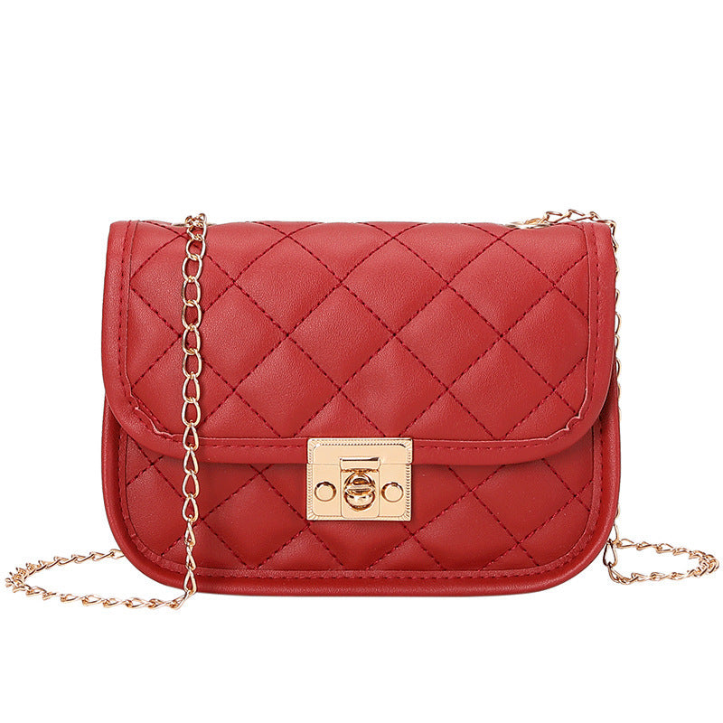 Diamond-Grid Mini Crossbody Bag