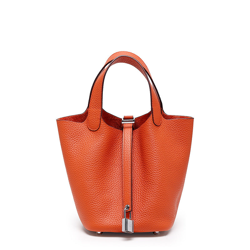 Top-Grain Cowhide Bucket Bag