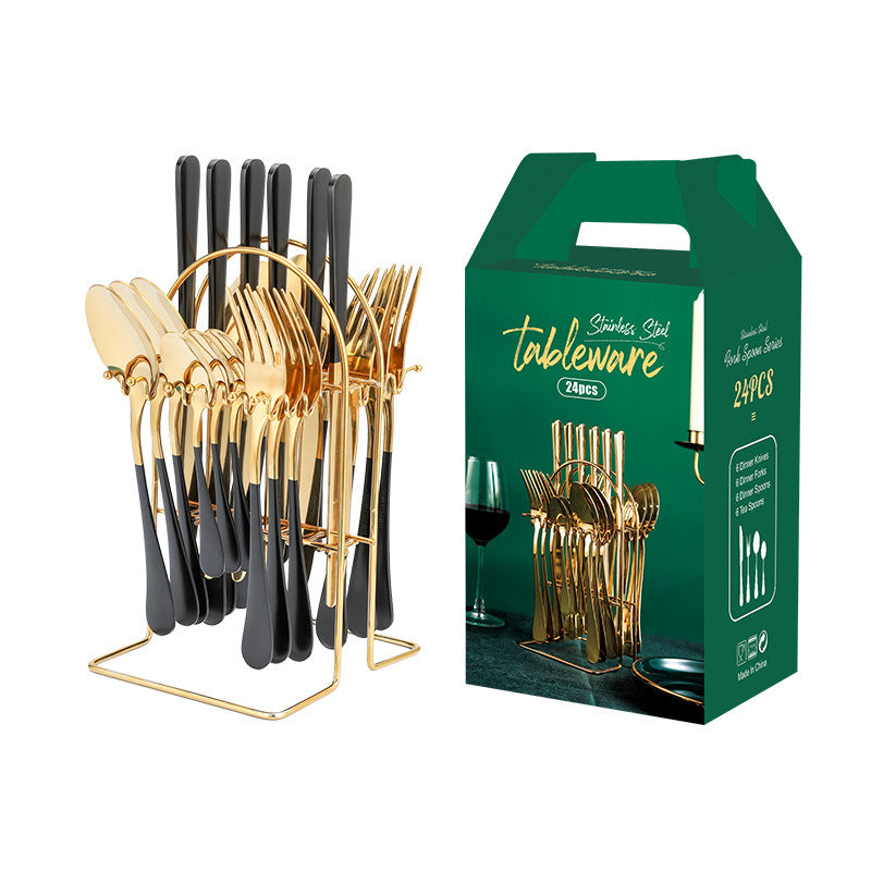 24-Piece Cutlery Set with Display Rack