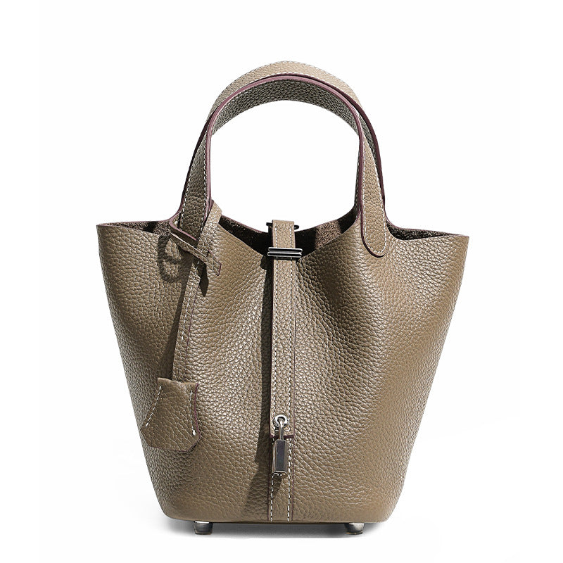 Top-Grain Cowhide Bucket Bag