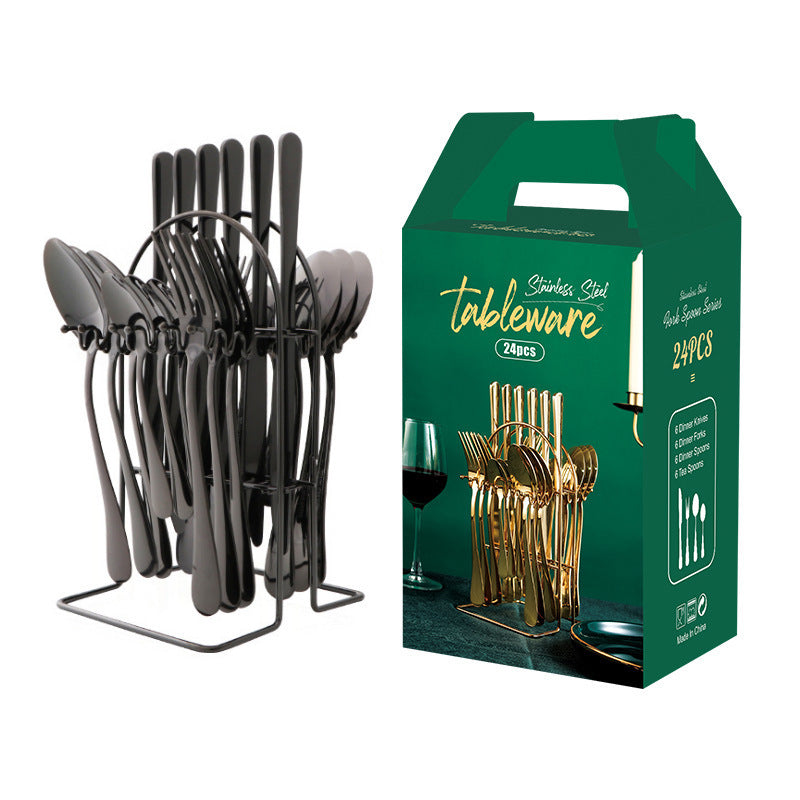 24-Piece Cutlery Set with Display Rack