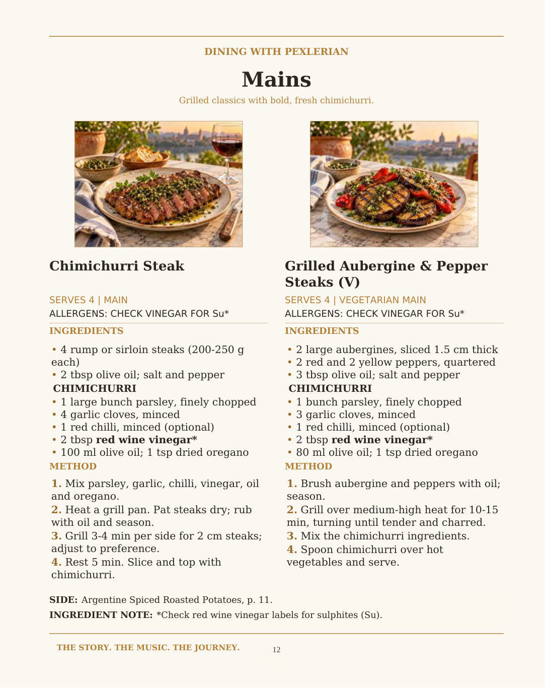 Inside the ebook: Argentina main courses, two recipes with photographs