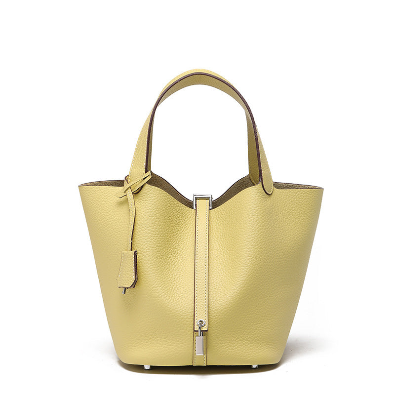 Top-Grain Cowhide Bucket Bag