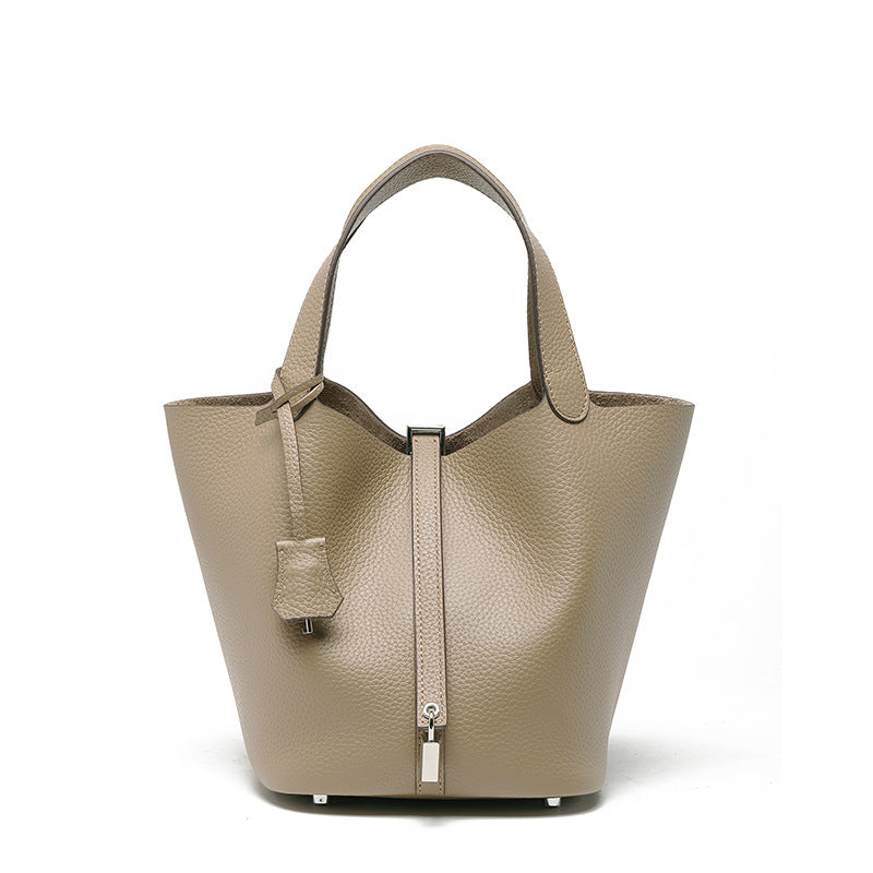 Top-Grain Cowhide Bucket Bag
