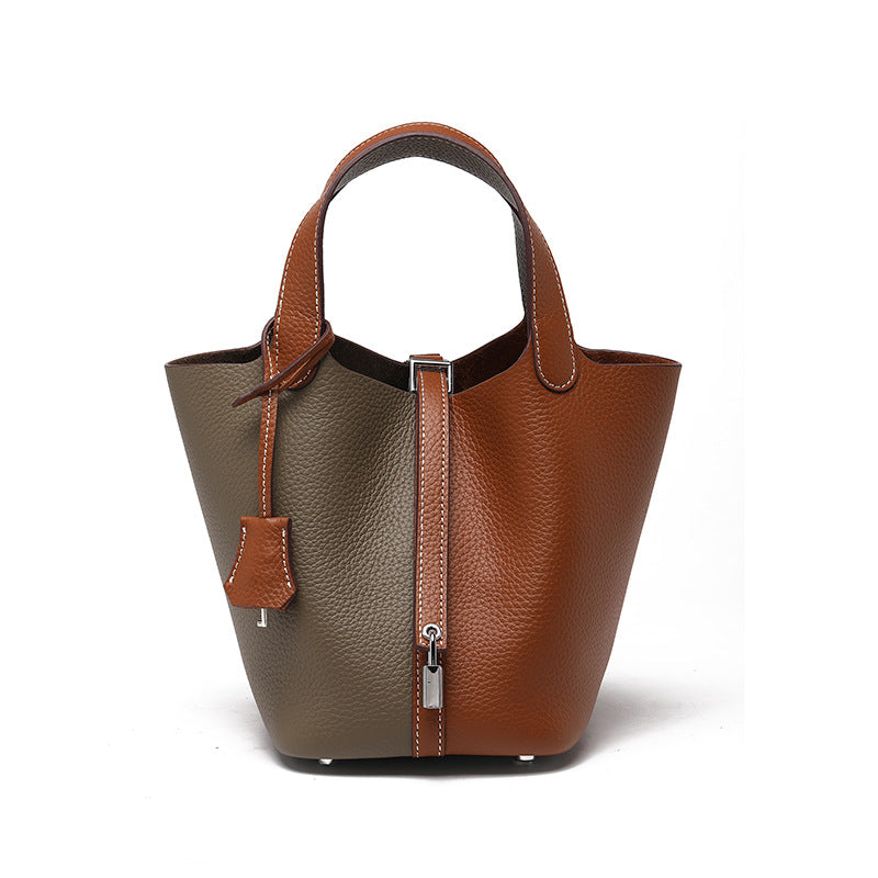 Top-Grain Cowhide Bucket Bag