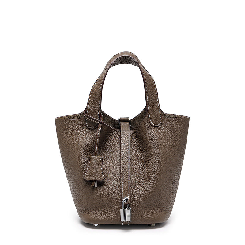 Top-Grain Cowhide Bucket Bag