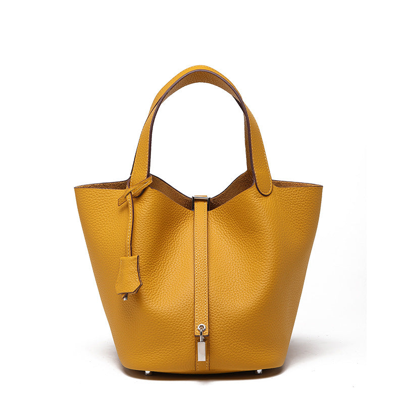 Top-Grain Cowhide Bucket Bag