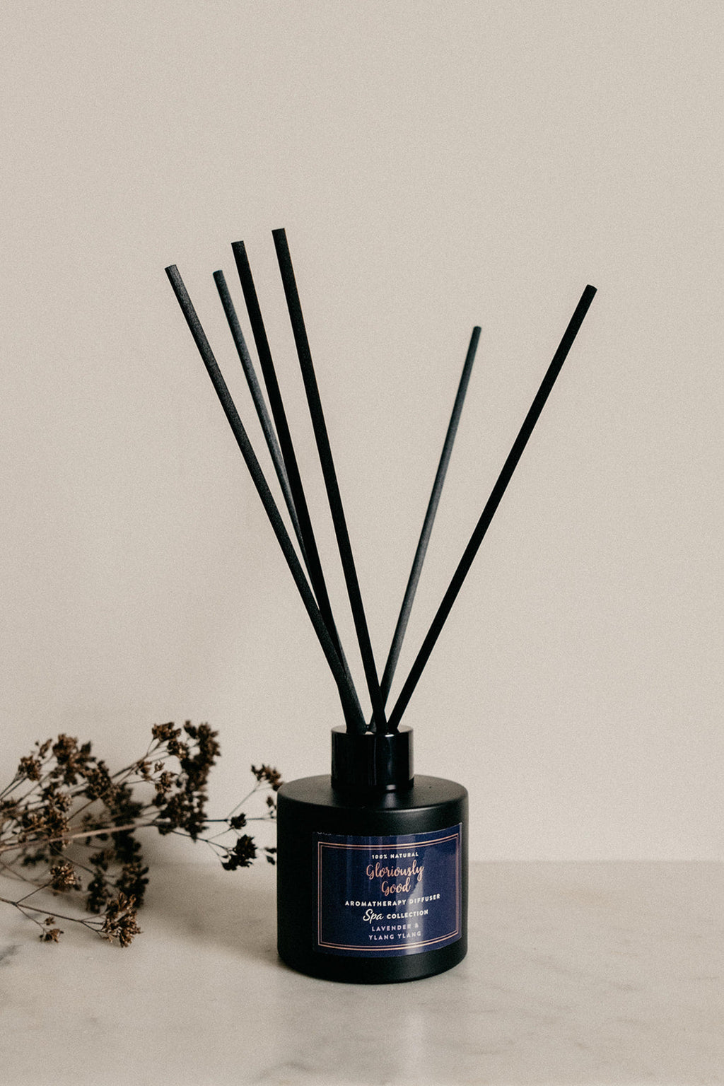 Lavender & Ylang Ylang Satin Black Reed Diffuser – 100ml