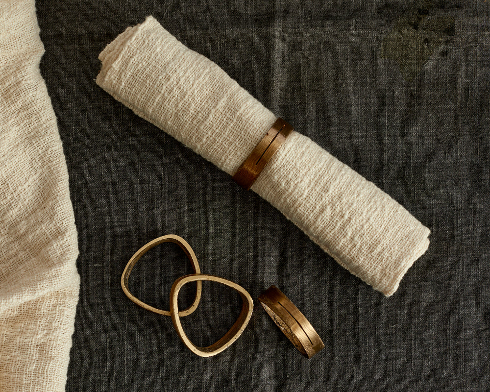 Tyra Brass Napkin Rings – Set of 4