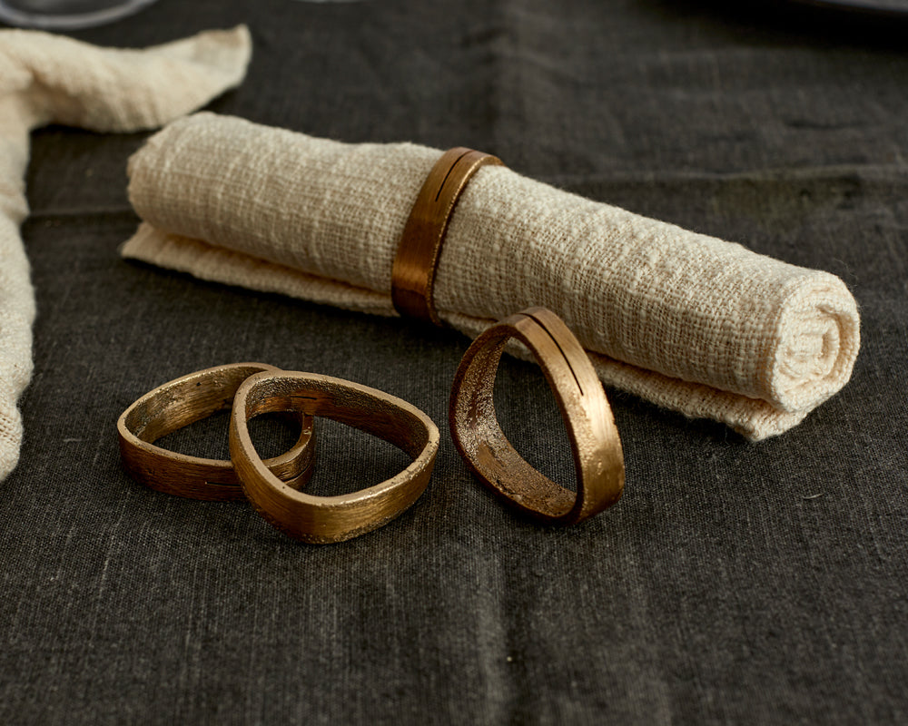Tyra Brass Napkin Rings – Set of 4