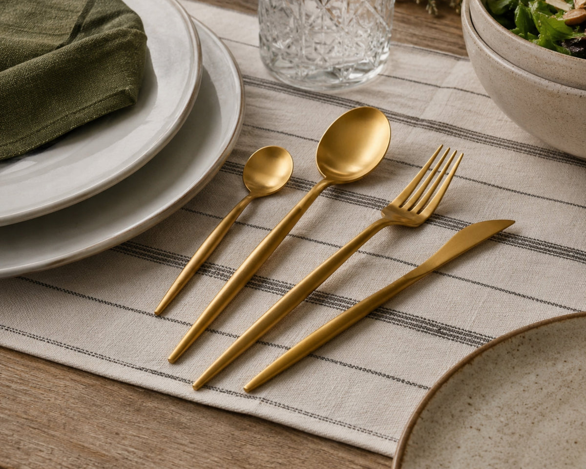 London Gold Cutlery Set – 16 or 24 Piece