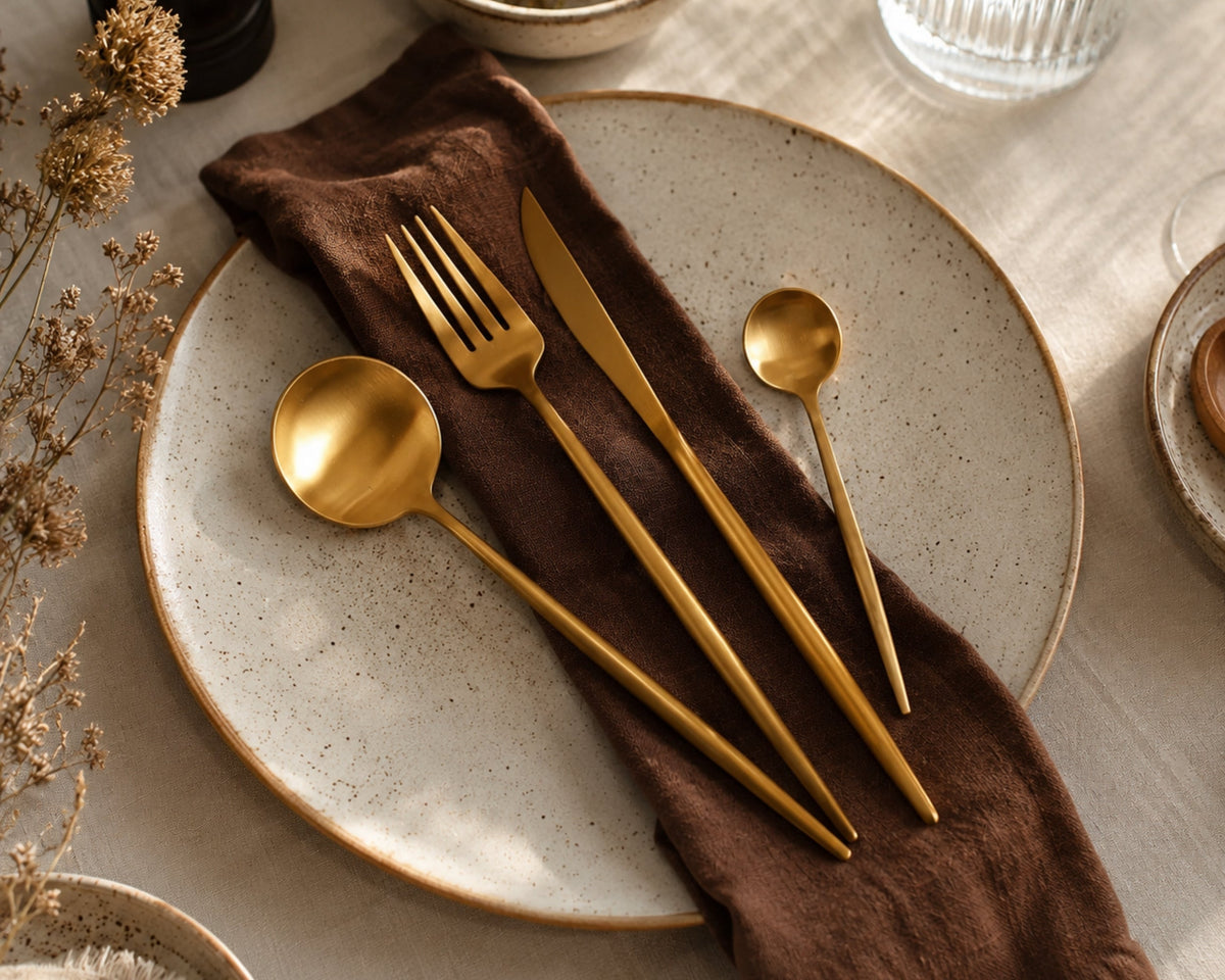 London Gold Cutlery Set – 16 or 24 Piece