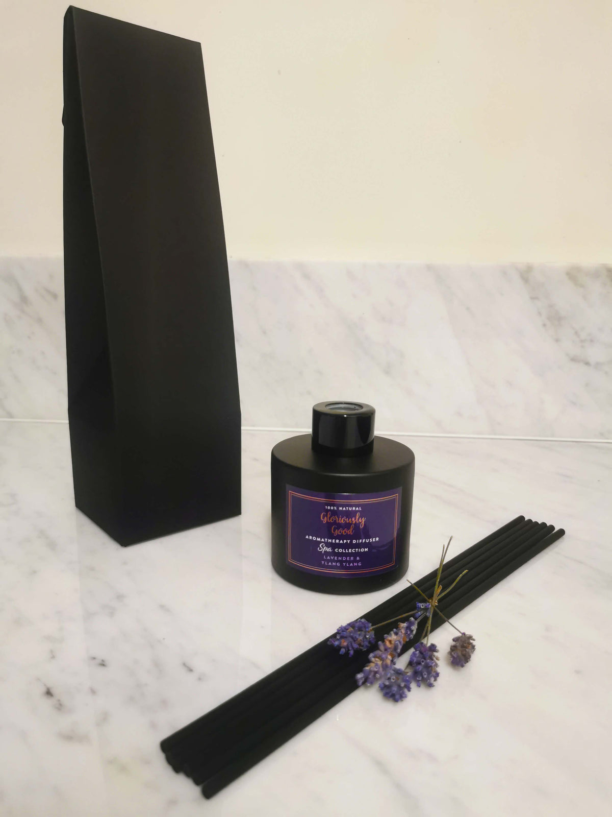 Lavender & Ylang Ylang Satin Black Reed Diffuser – 100ml