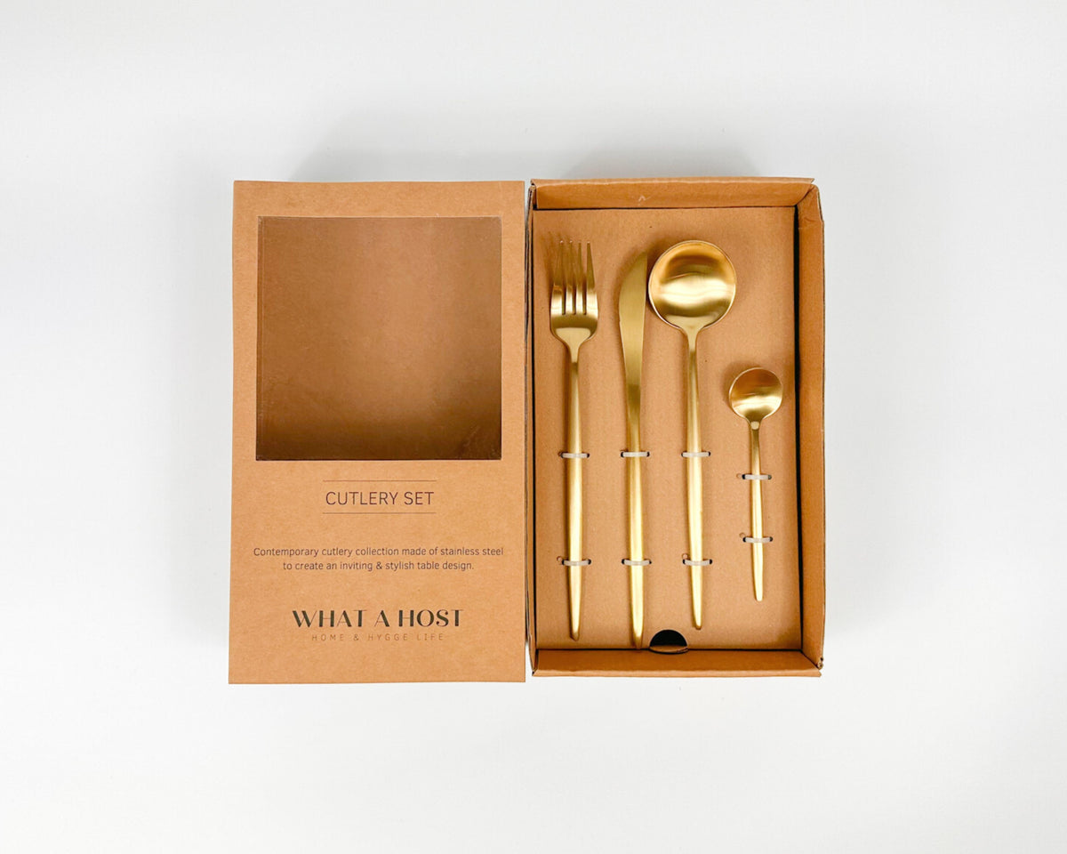 London Gold Cutlery Set – 16 or 24 Piece