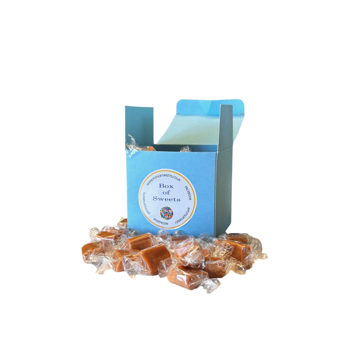 300g Square Box of Bristows Salted Caramel Fudge