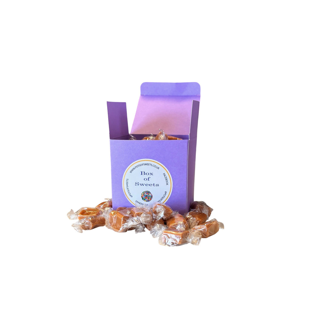 300g Square Box of Bristows Salted Caramel Fudge