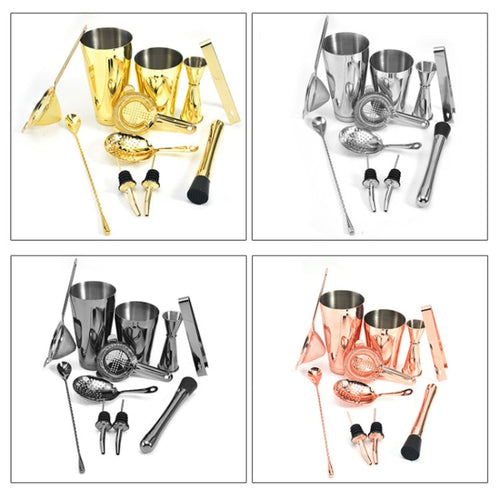 11 in 1 Cocktail Mixing Set Wine Filter Filter, Rose Gold, Gold, Silver, Black