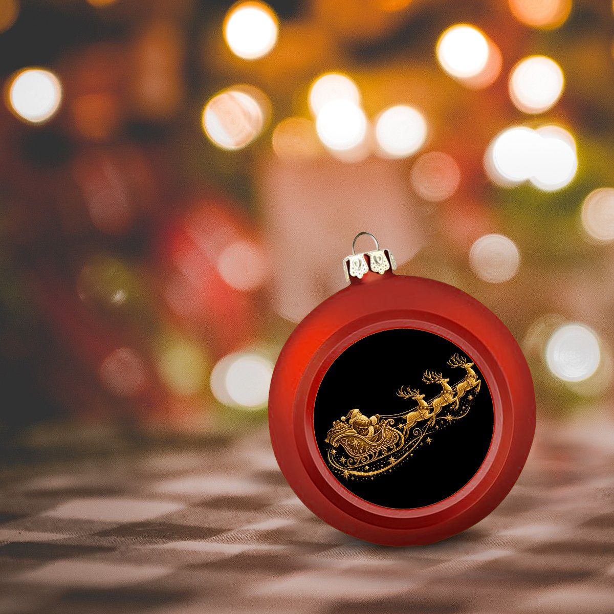 Pexlerian Christmas Ball Ornament – Santa In Flight