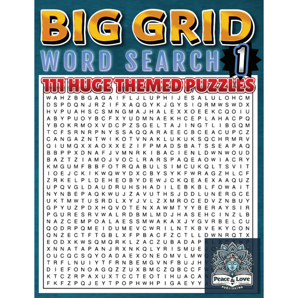 BIG GRID Word Search - 111 HUGE Themed Puzzles