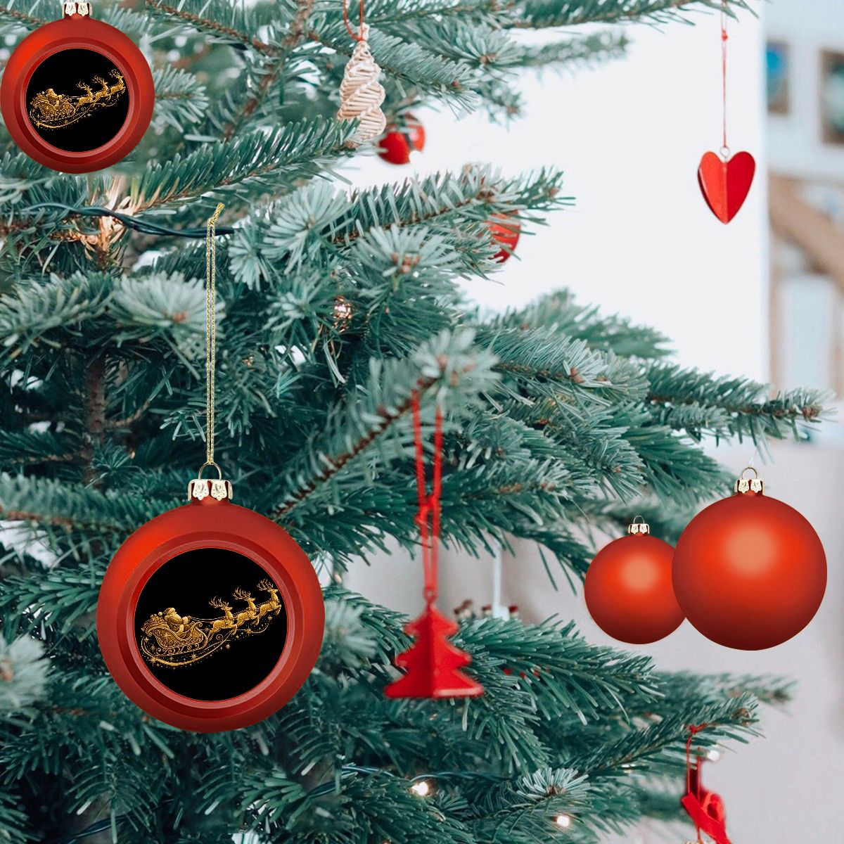 Pexlerian Christmas Ball Ornament – Santa In Flight