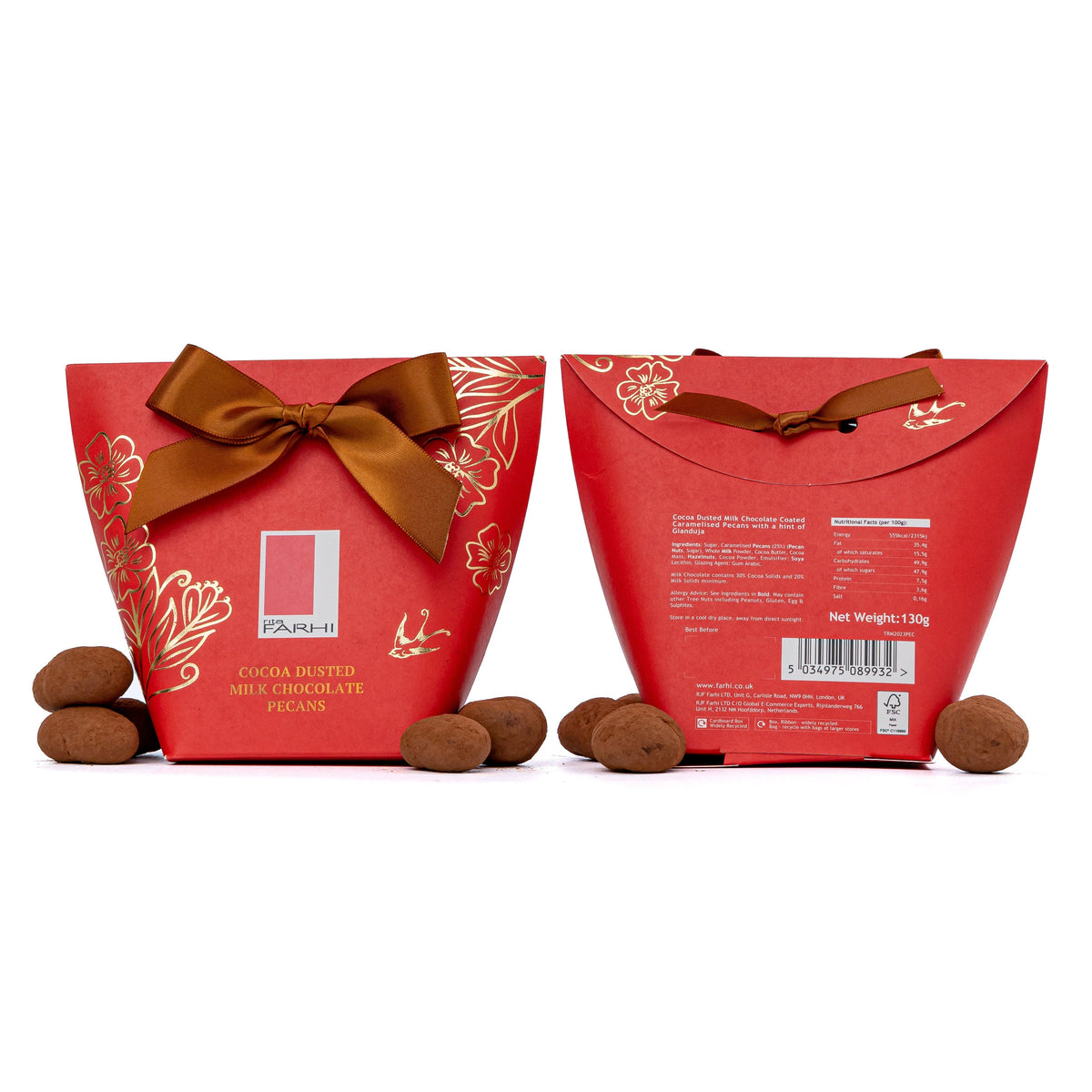 Cocoa-Dusted Milk Chocolate Pecans with Gianduja – 130g