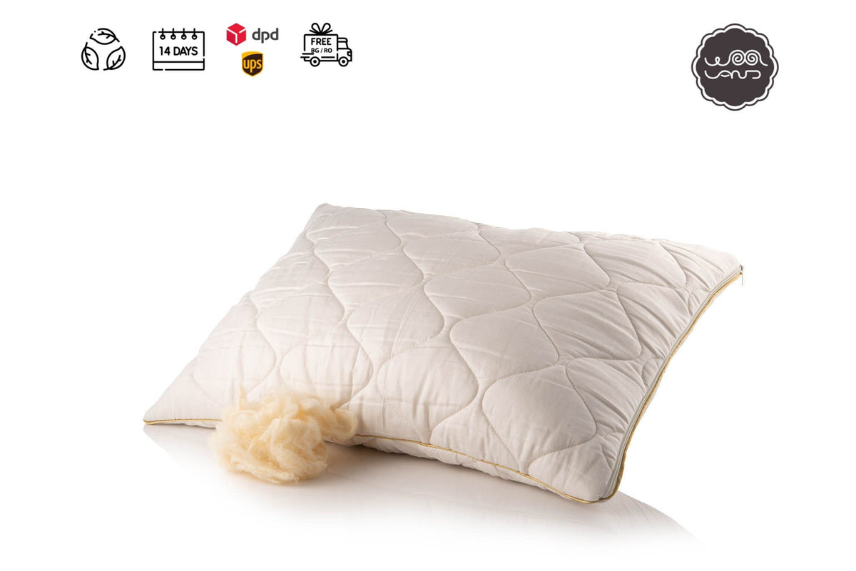 Adjustable Cotton Sateen & Wool Pillow